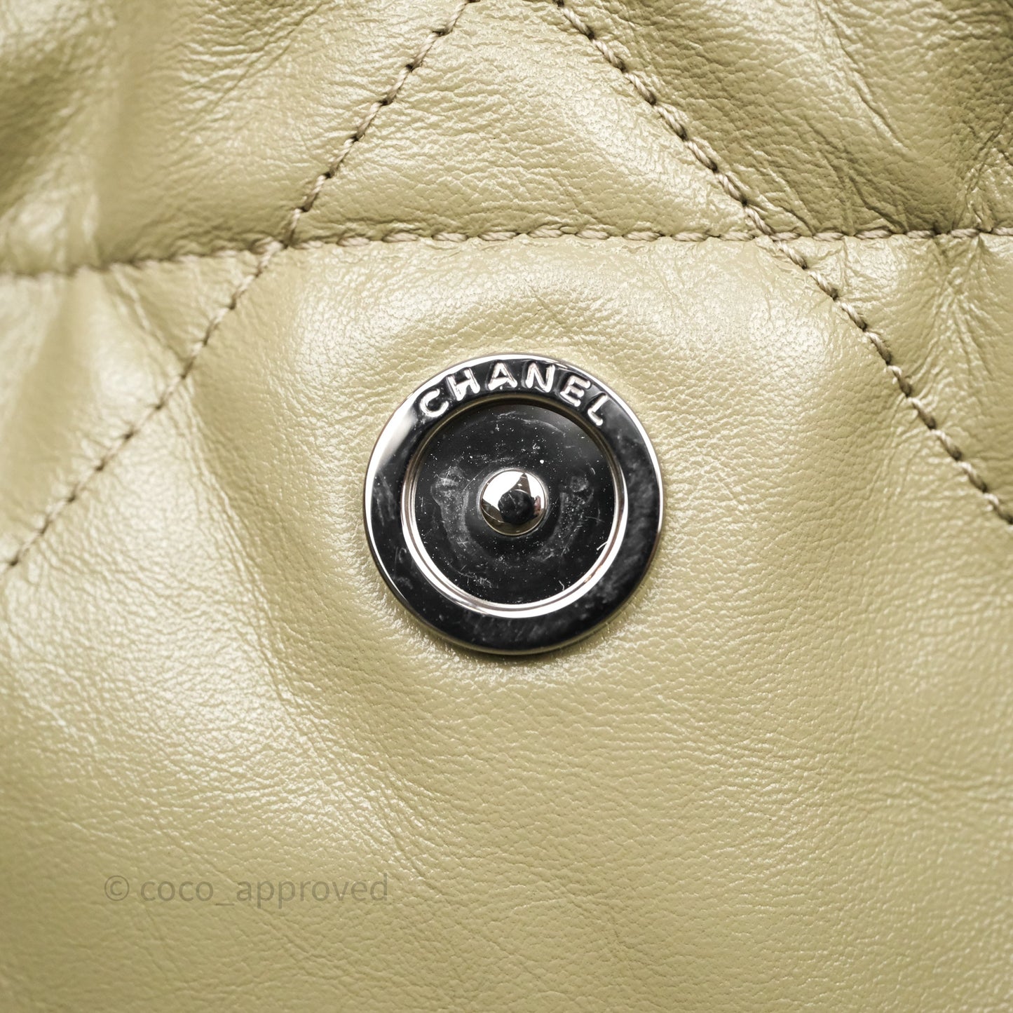 Chanel 22 Small Sage Green Shiny Calfskin Silver Hardware