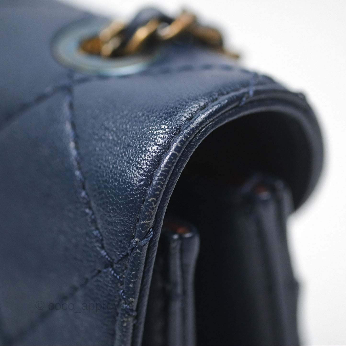 Chanel Beauty Lock Flap Bag Navy Sheepskin Aged Gold Hardware