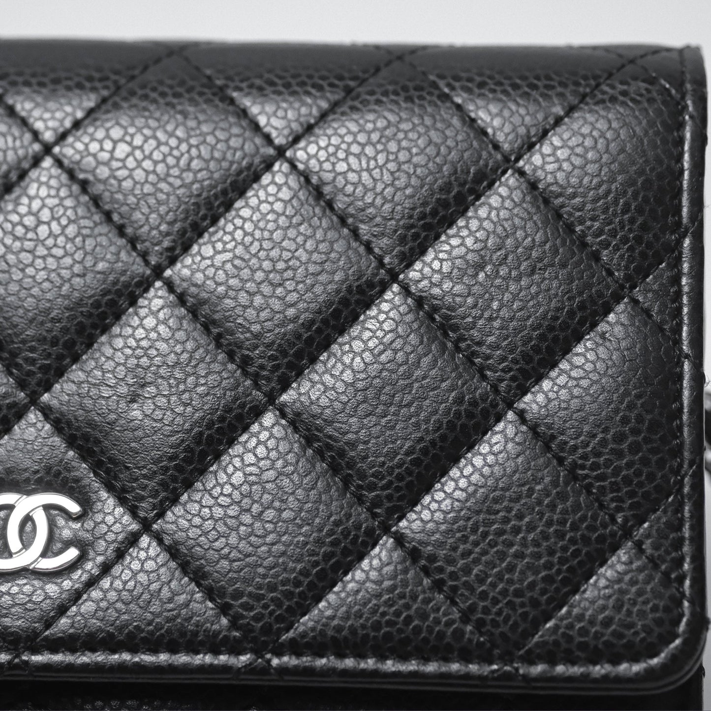 Chanel Quilted WOC Black Caviar Silver Hardware