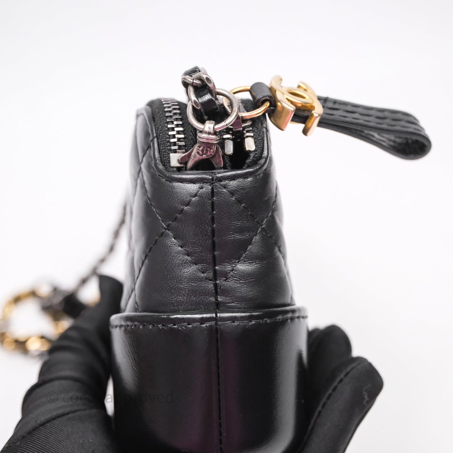 Chanel Gabrielle Clutch With Chain Aged Calfskin Black Mixed Hardware