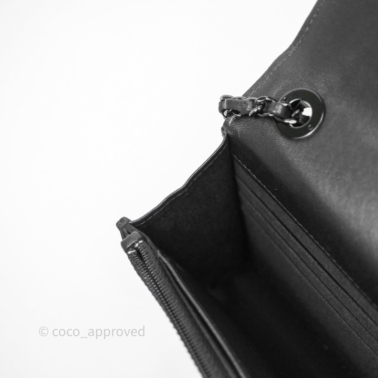 Chanel Quilted Trendy CC WOC Wallet On Chain So Black Lambskin
