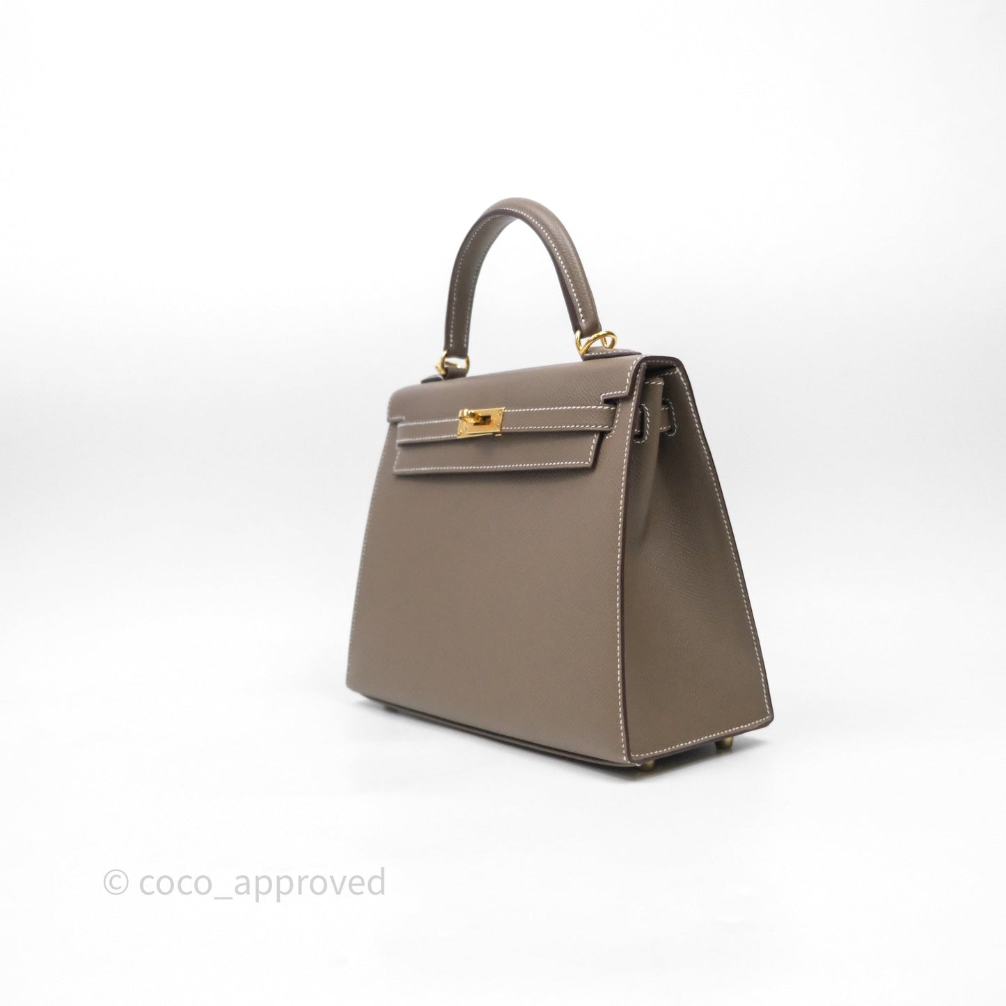 Hermes Kelly 25 Etoupe 18 Epsom Gold Hardware