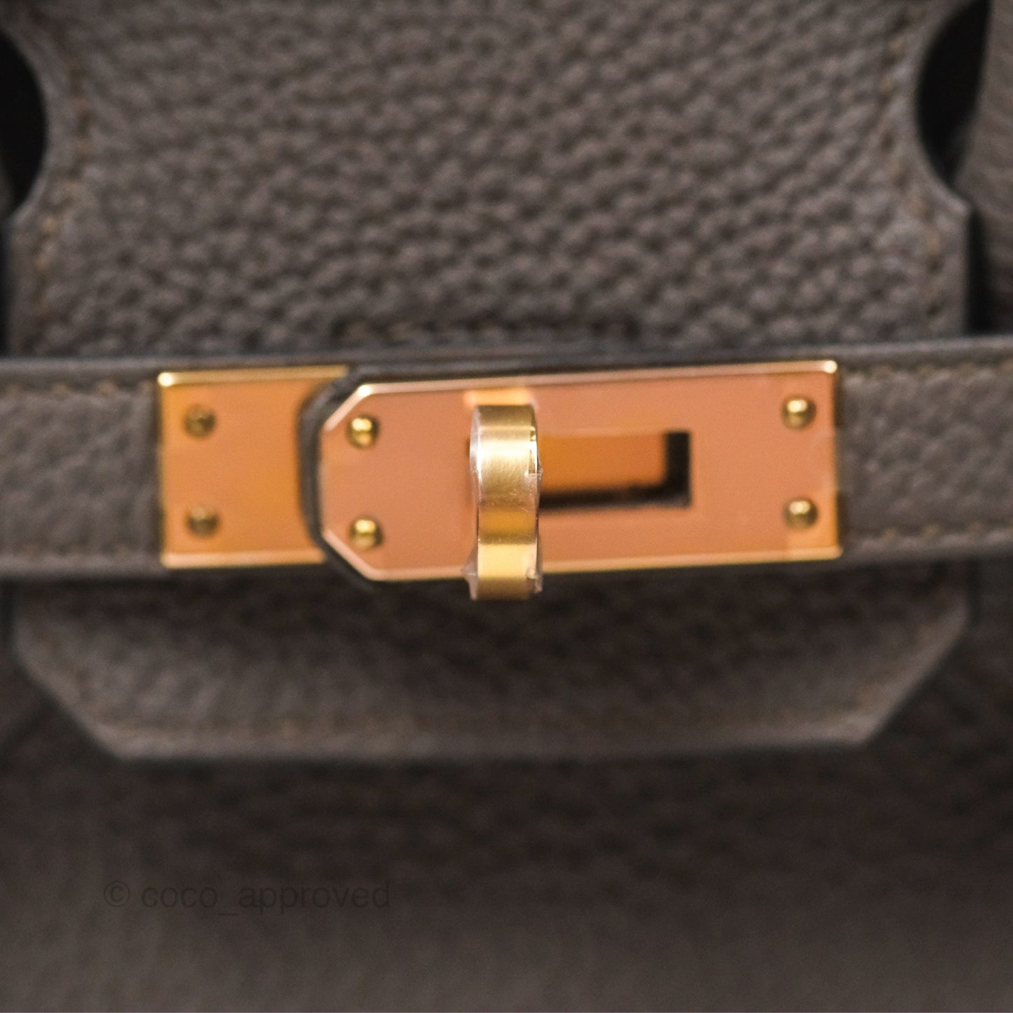 Hermes Birkin 25 Retourne Etain 8F Togo Gold Hardware