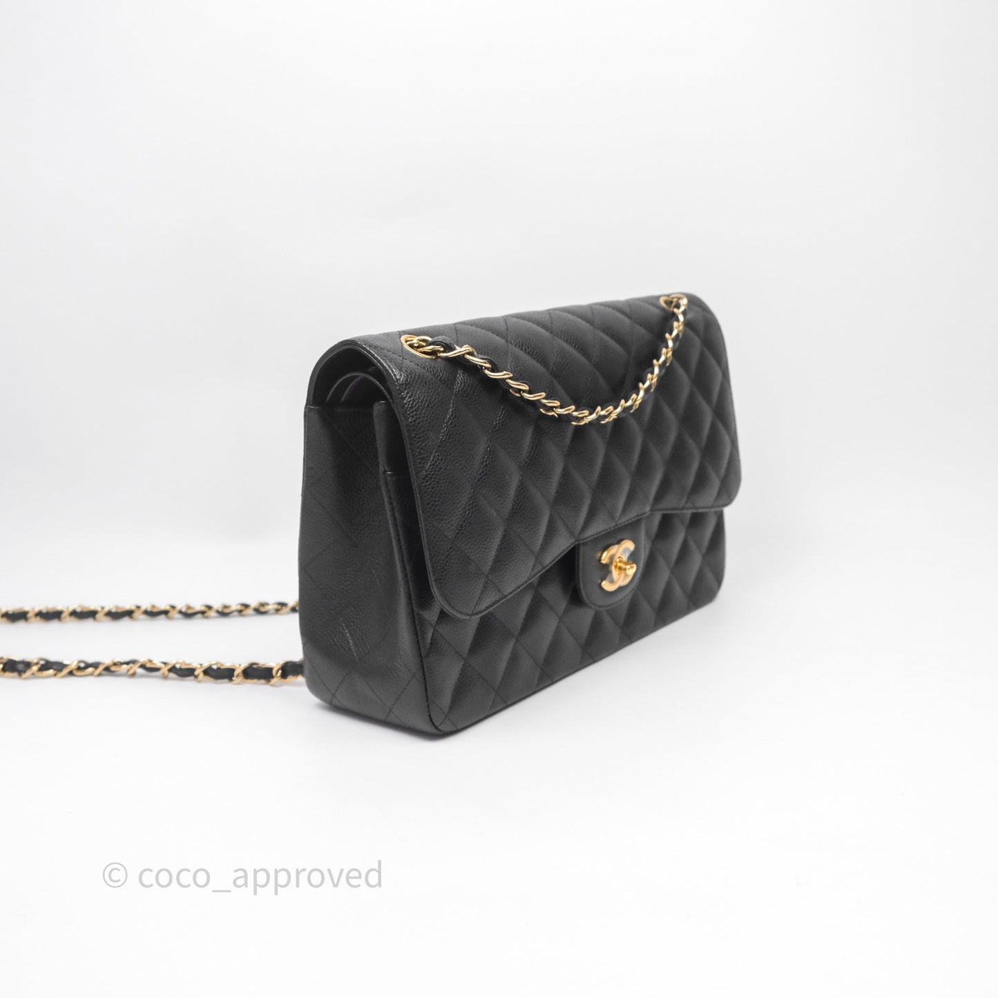 Chanel Jumbo Double Flap Black Caviar Gold Hardware⁣⁣