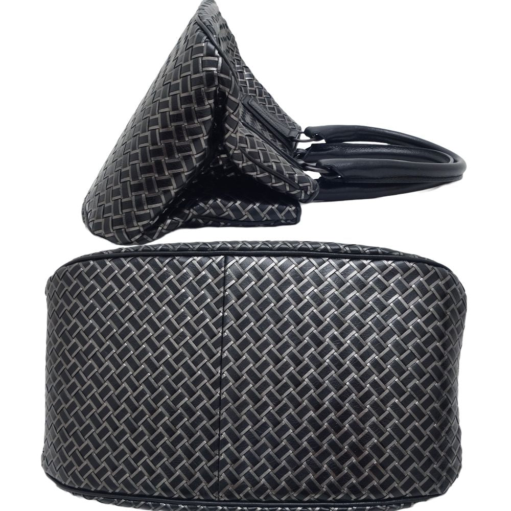 Luxury Bottega Veneta Intrecciato Leather Handbag Black