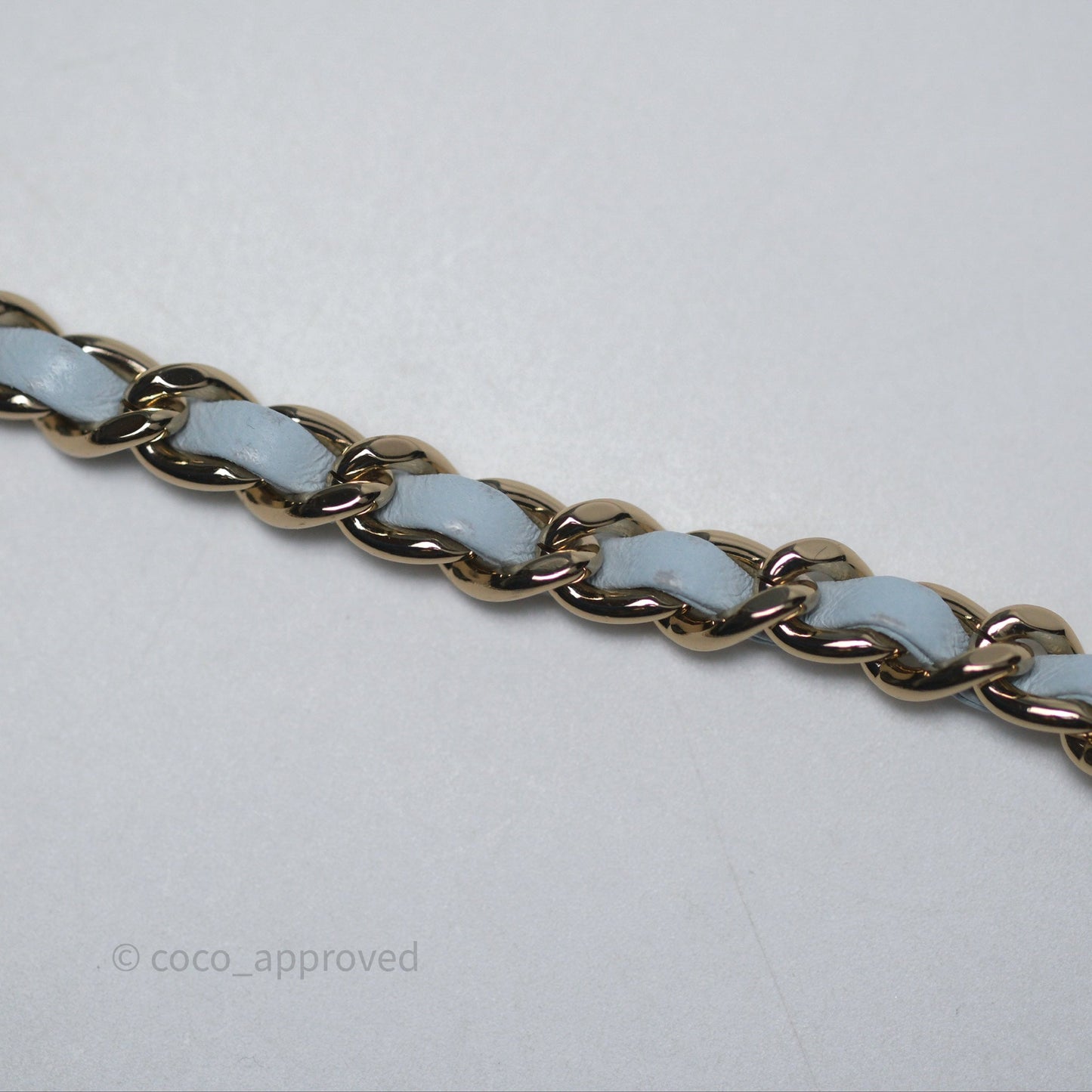 Chanel Top Handle Mini Rectangular Flap Light Blue Lambskin Gold Hardware