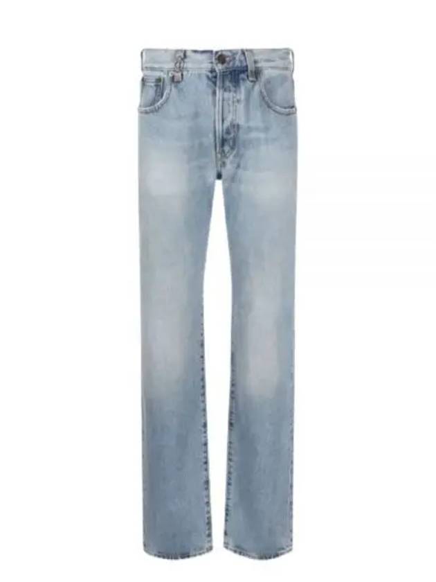 Luxury Saint Laurent Women's Cassandre Jeans Hawaiian Blue