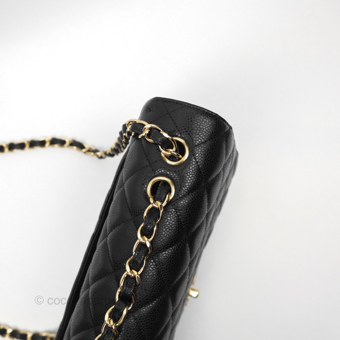 Chanel Jumbo Single Flap Black Caviar Gold Hardware
