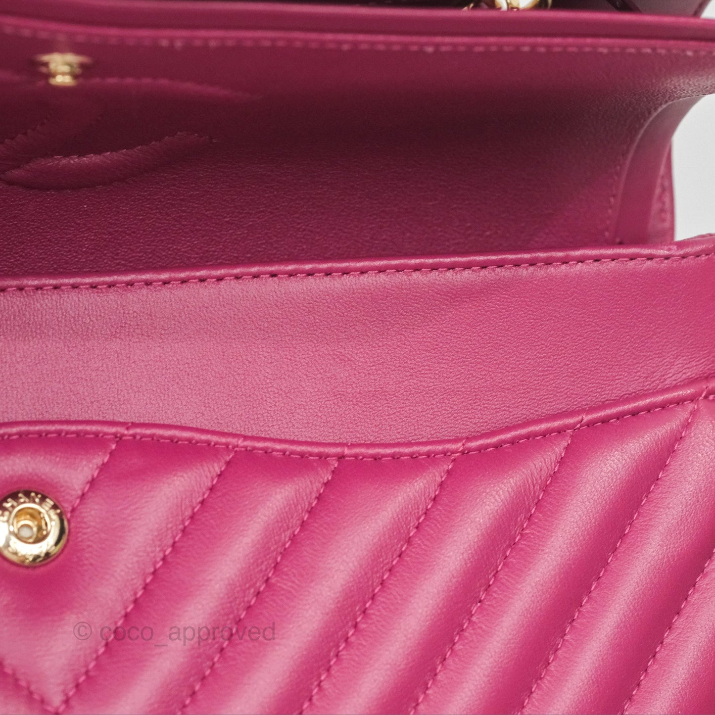 Chanel Medium Classic Flap Chevron Dark Plum Pink Lambskin Gold Hardware