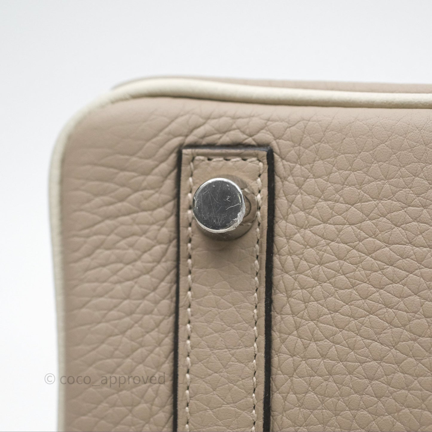 Hermès Birkin 25 Special Order Retourne Gris Tourterelle 81 / Beton 8L Clemence Brushed Palladium Hardware