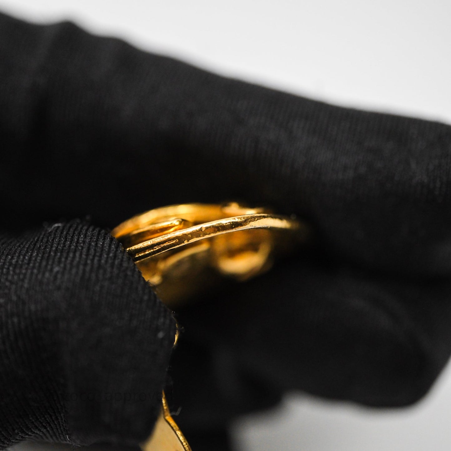 Chanel Square Ear Clip Gold Tone 94P