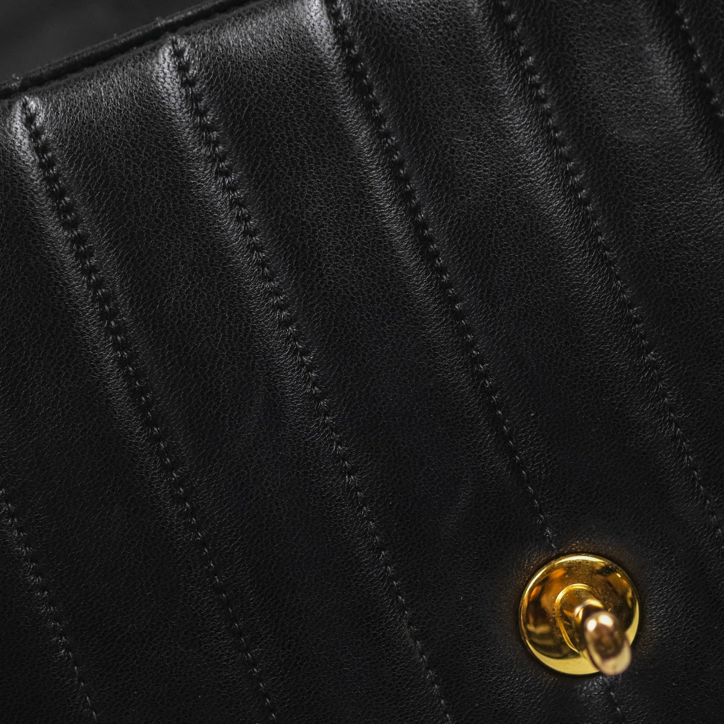 Chanel Vintage Chevron Envelope Flap Bag Black Lambskin 24K Gold Hardware
