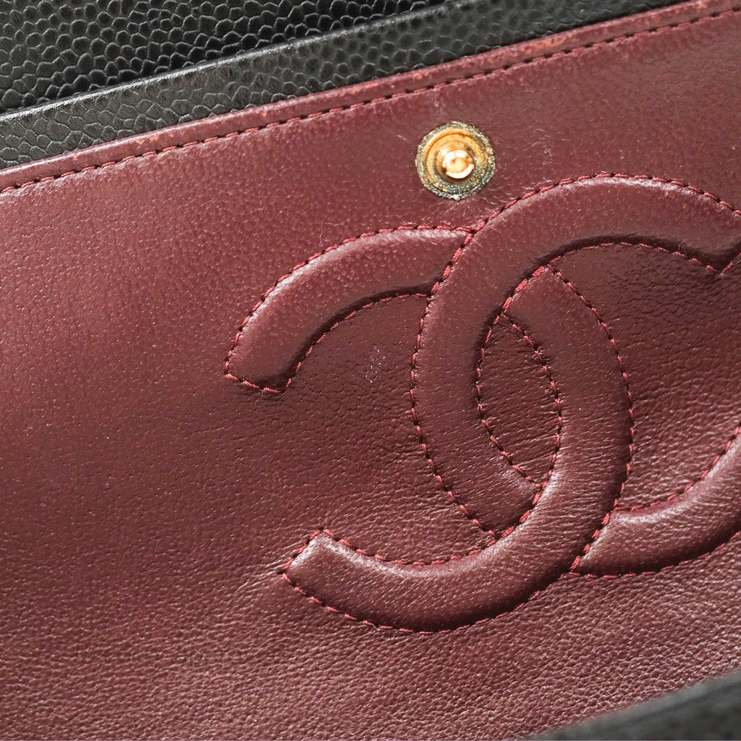 Chanel Classic M/L Medium Flap Quilted Black Caviar Gold Hardware