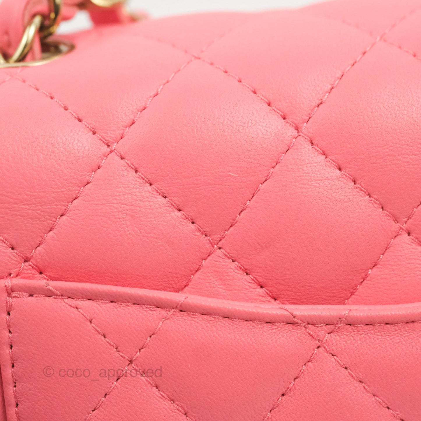 Chanel Mini Square Flap Pink Lambskin Gold Hardware