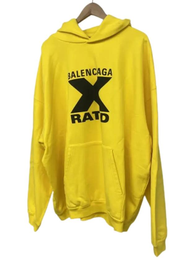 Luxury Balenciaga Logo Print Hoodie Yellow
