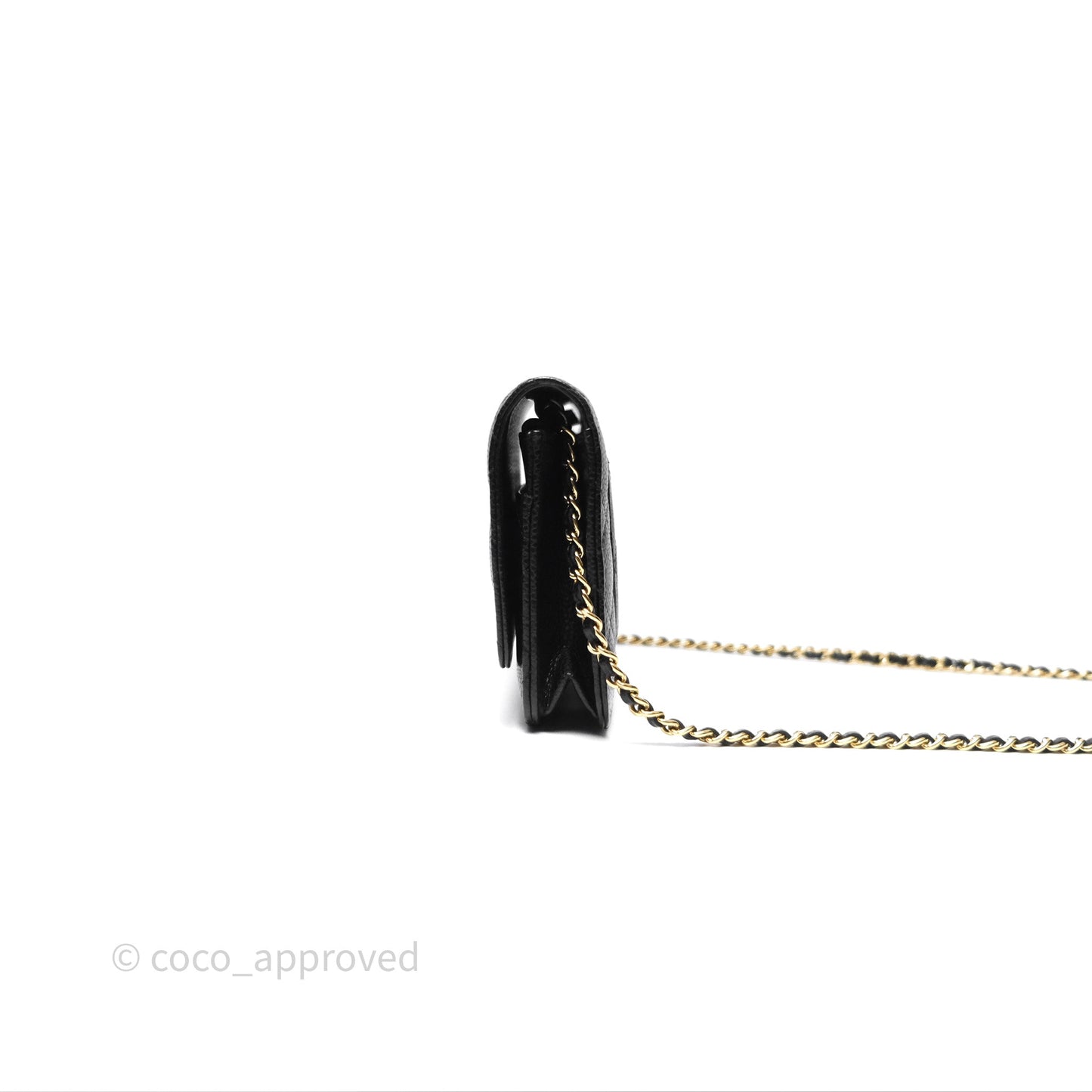 Chanel Quilted WOC Black Caviar Gold Hardware