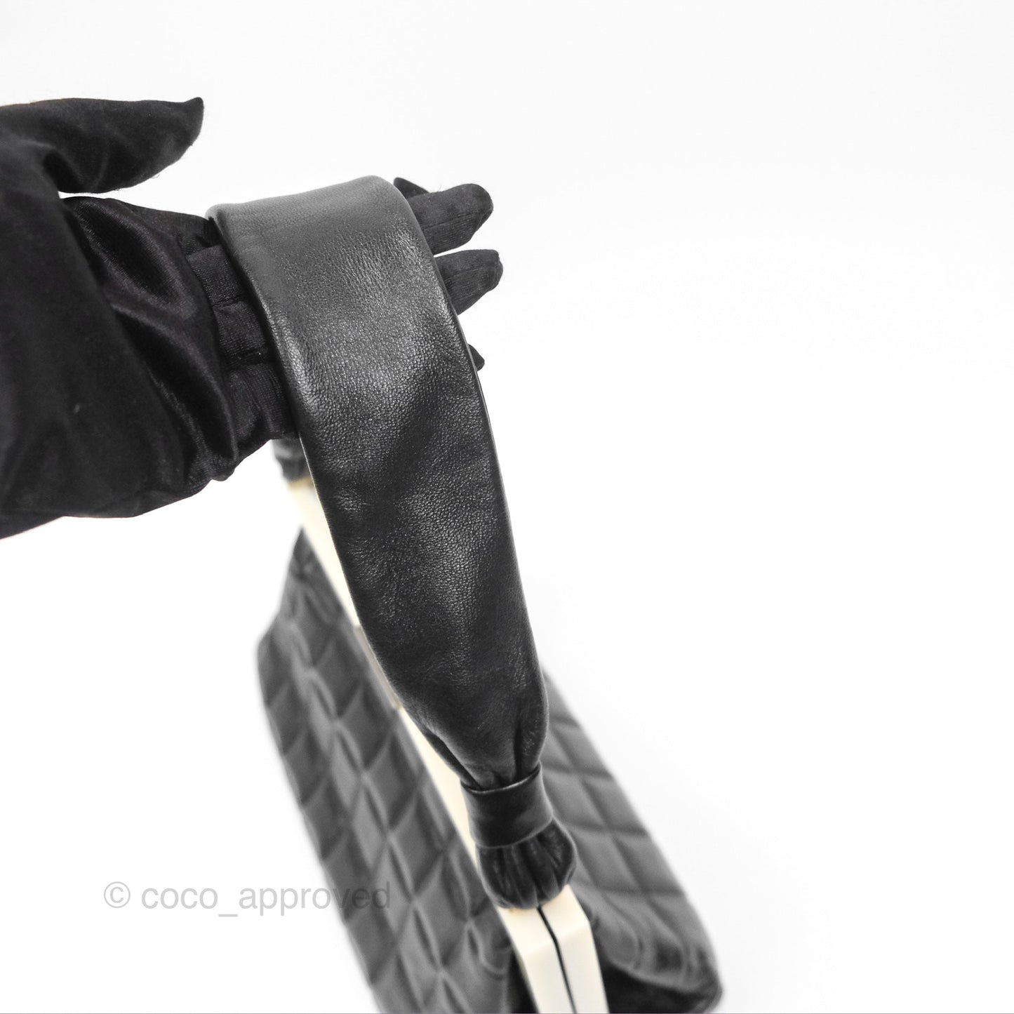 Chanel Choco Bar Shoulder Bag Black Lambskin