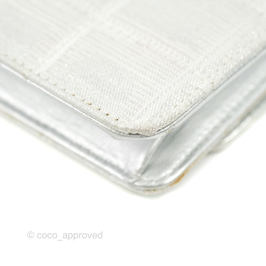 Chanel Vintage Wallet on Chain Silver Ice Cube Fabric