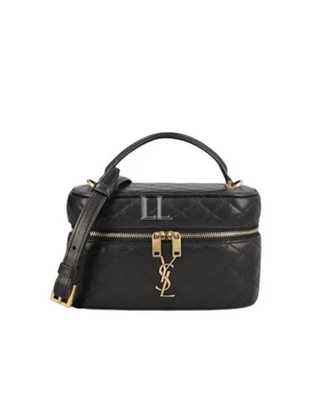 Luxury Saint Laurent Gaby Mini Vanity Lambskin Tote Bag Black