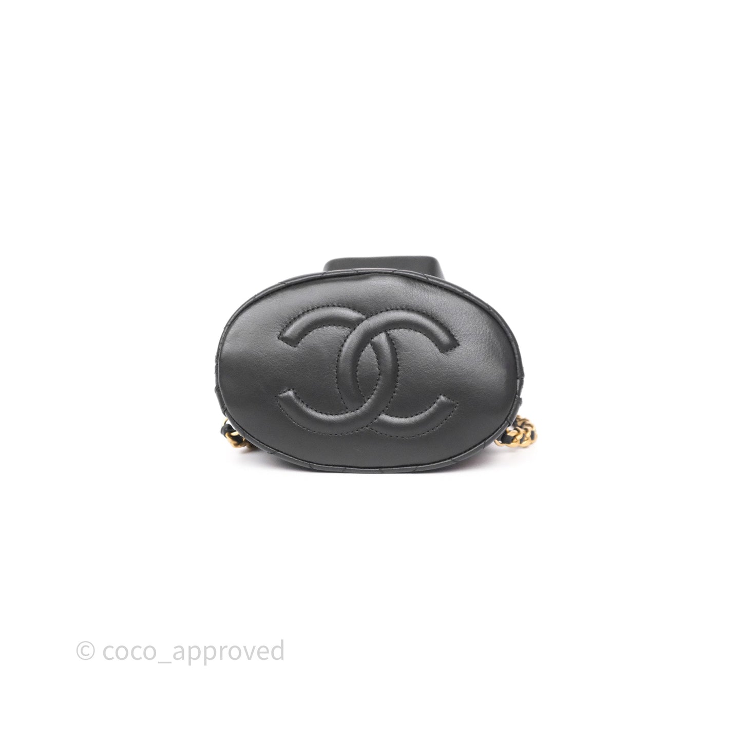 Chanel Mini Backpack Black Crumpled Calfskin Aged Gold Hardware 23A