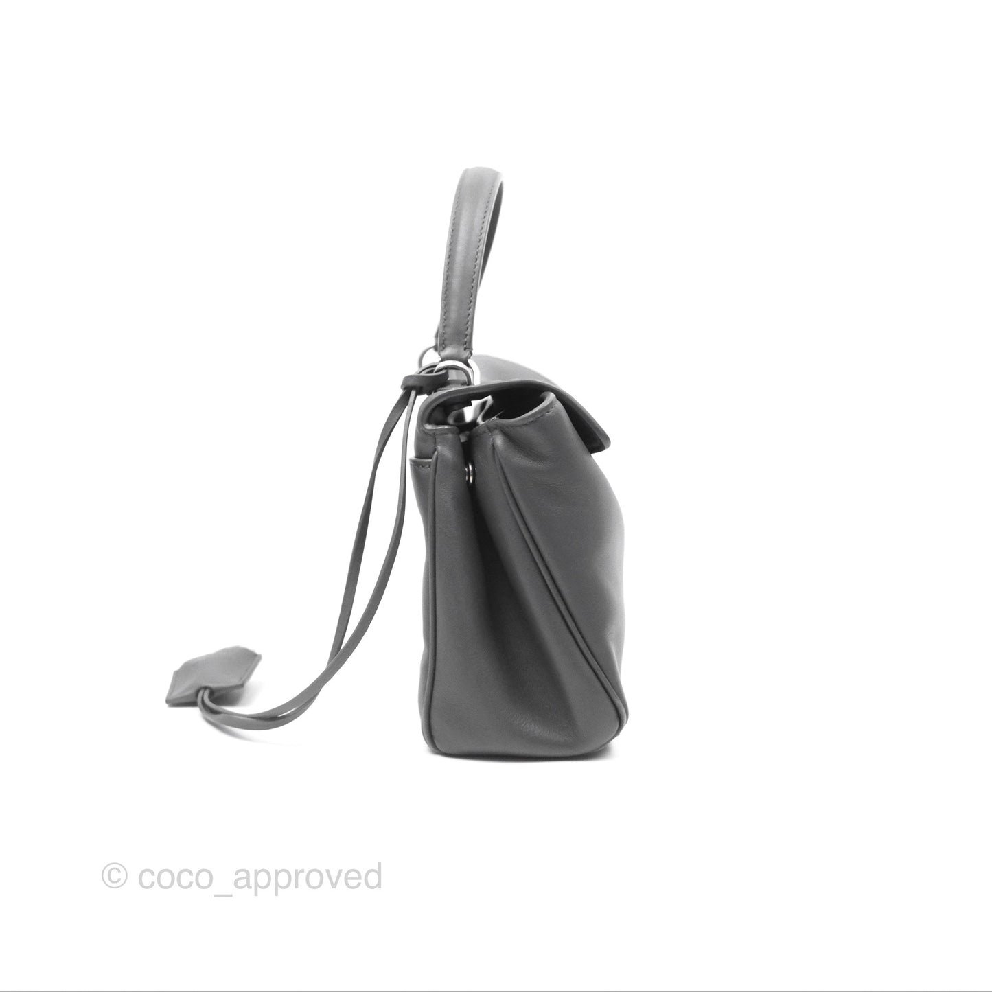 Balenciaga Rodeo Mini in Grey Smooth Calfskin Antique Silver Hardware