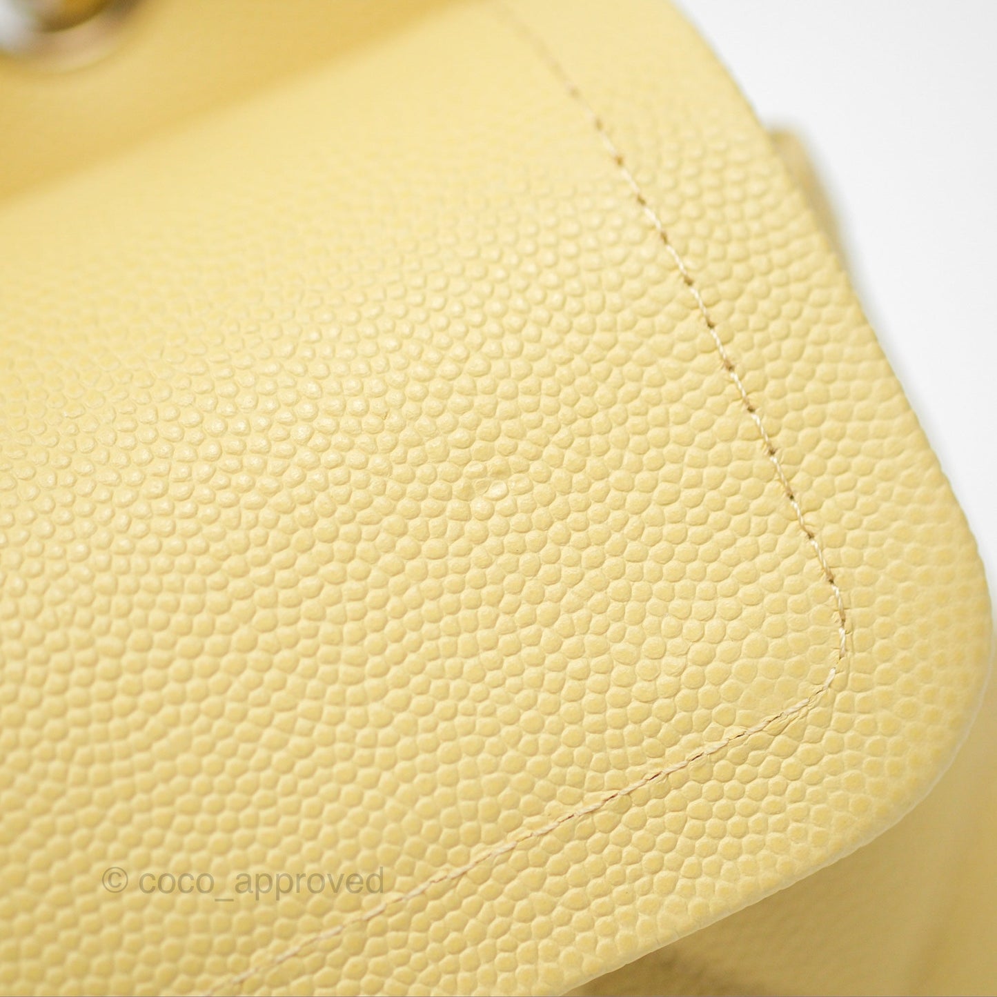 Chanel Small Classic Quilted Flap Yellow Caviar Gold Hardware