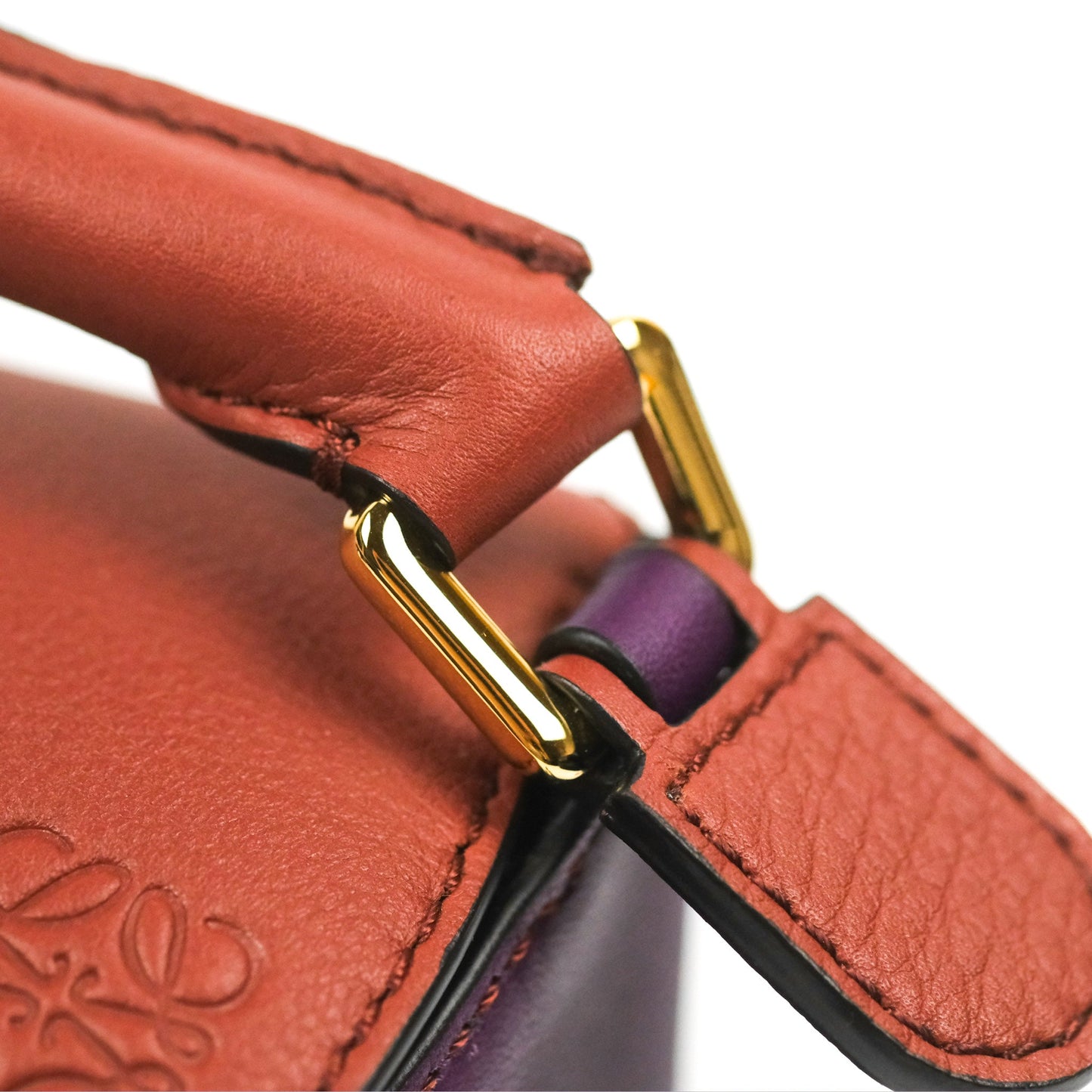 Loewe Mini Puzzle Bag Dark Rust/Dark Purple Calfskin