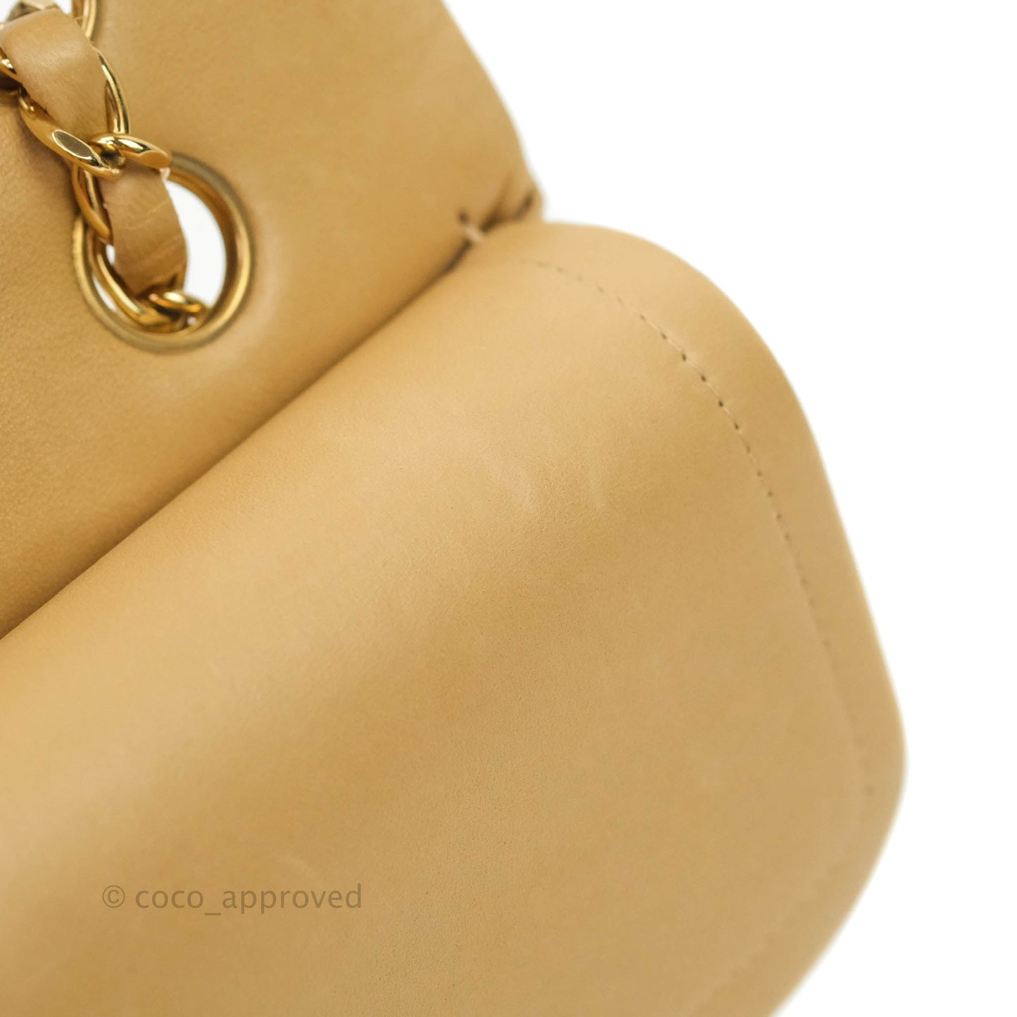 Chanel Classic Vintage M/L Medium Double Flap Bag Beige Lambskin 24K Gold Hardware
