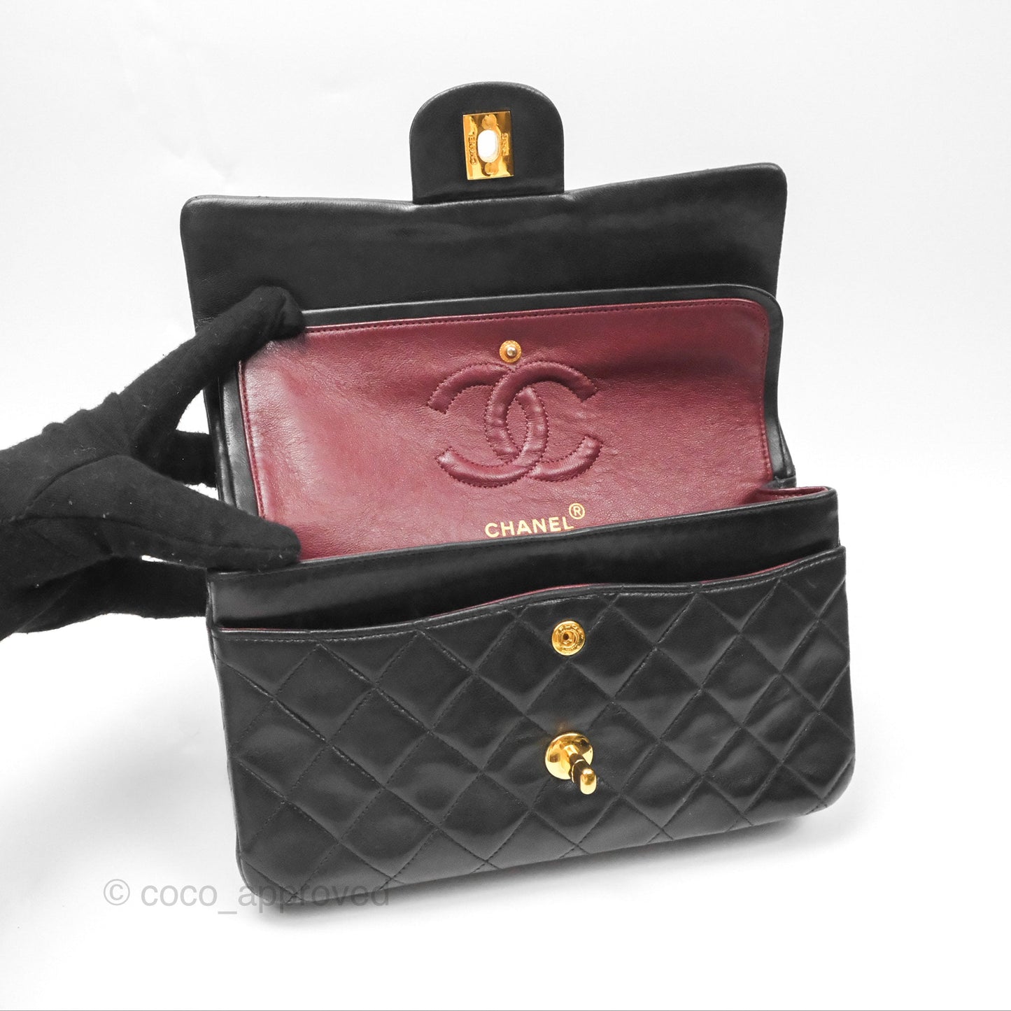 Chanel Classic Vintage Small Flap Black Lambskin 24K Gold Hardware