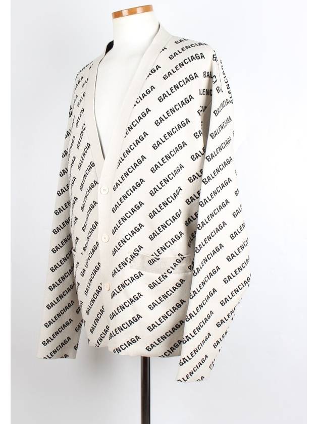 Luxury Balenciaga All over multi logo cardigan L