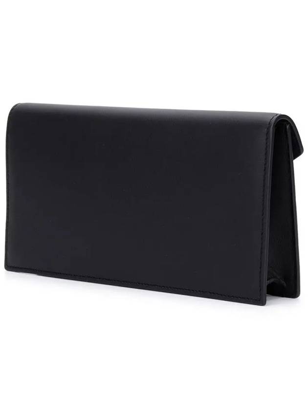 Luxury Saint Laurent Logo Monogram Envelope Clutch Bag Black