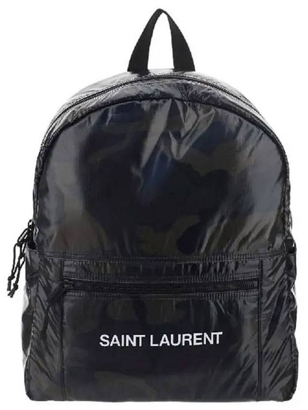 Luxury Saint Laurent Logo Nuxx Nylon Backpack Camo