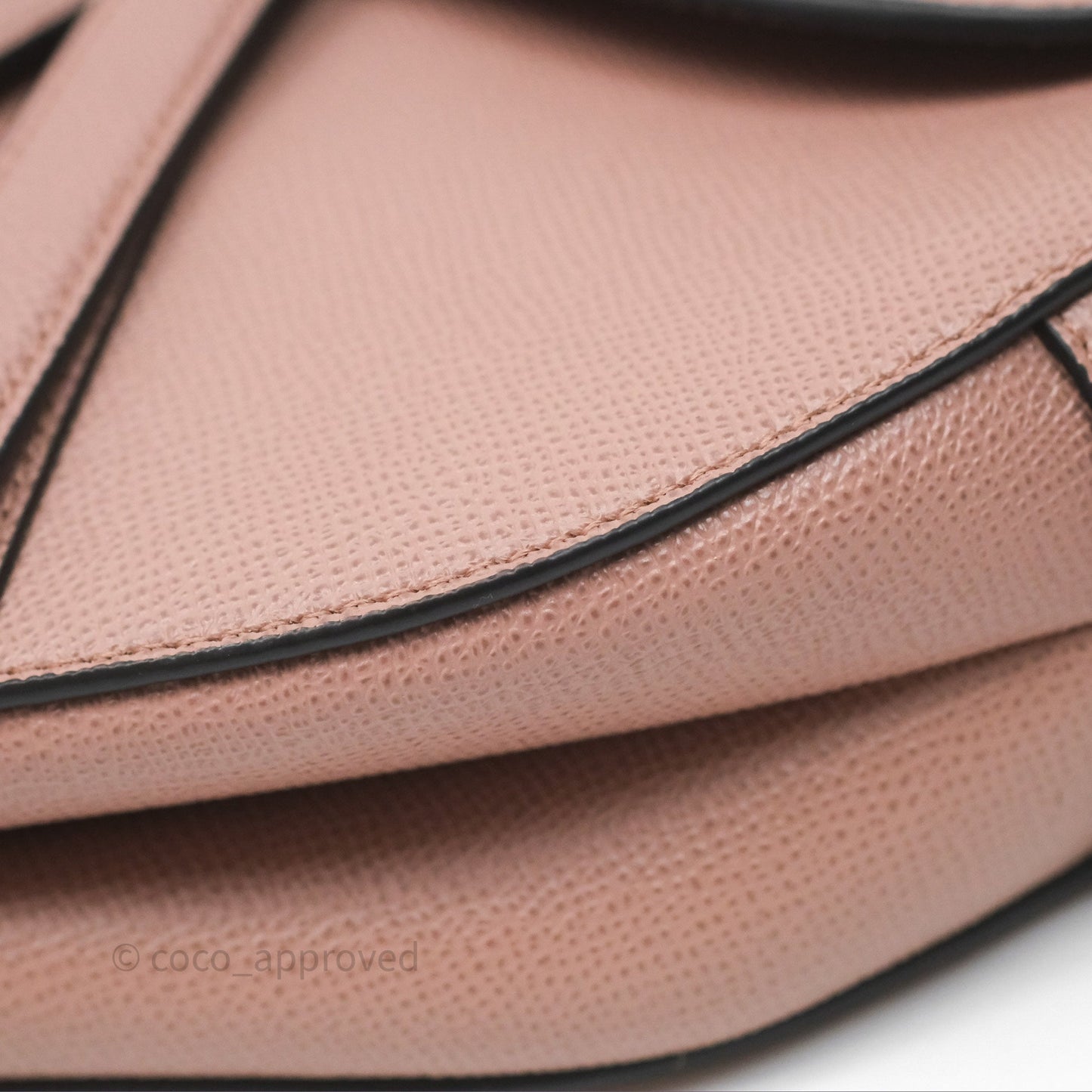 Christian Dior Saddle Bag Dusty Pink Grained Calfskin Gold Hardware