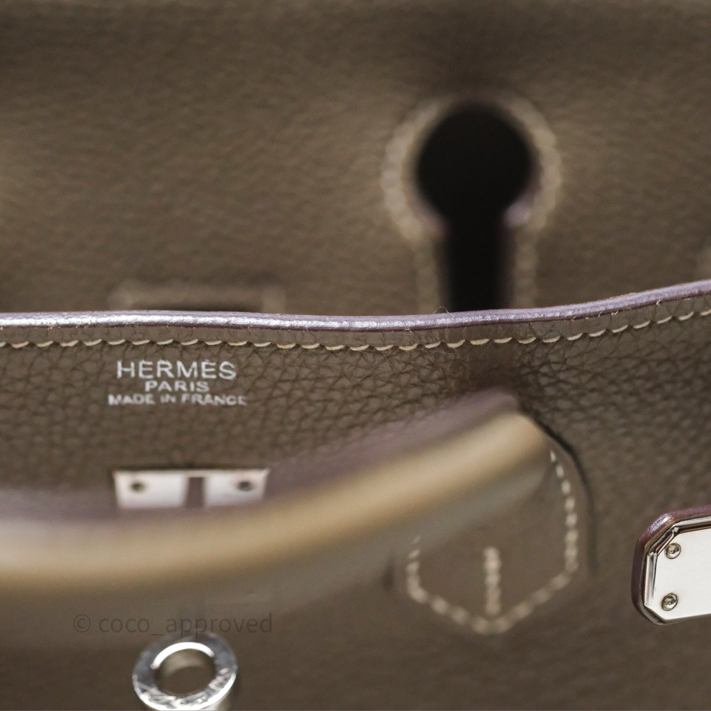 Hermes Birkin 25 Retourne Etoupe 18 Clemence Palladium Hardware