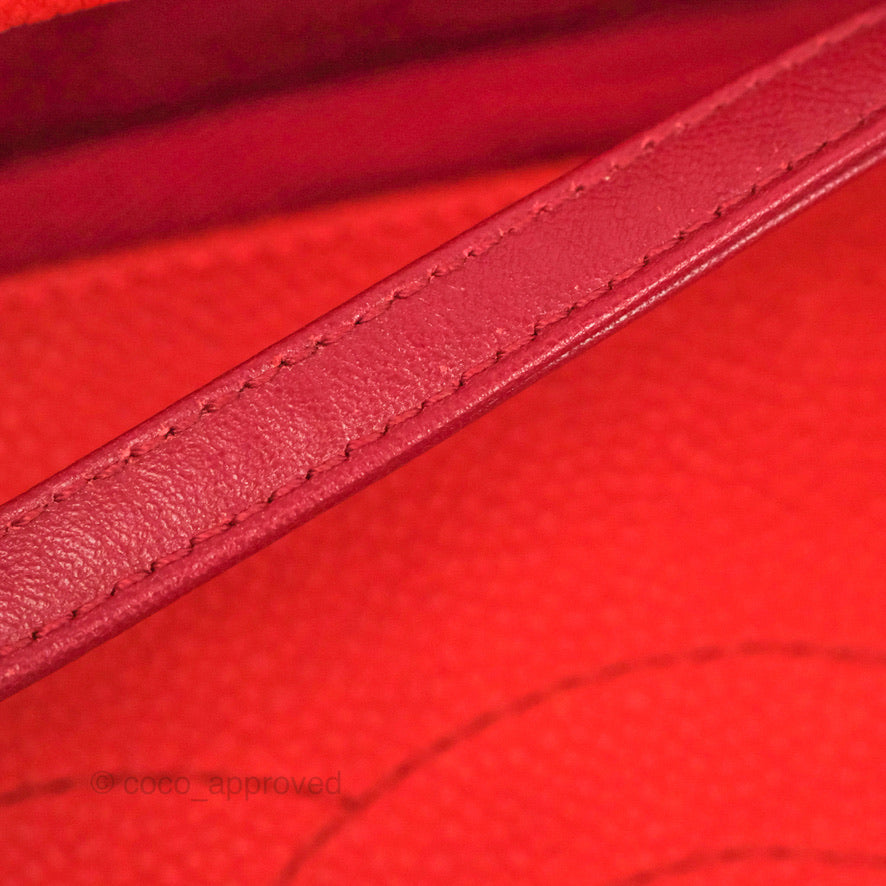 Chanel Country Chic Messenger Flap Bag Red Matte Caviar Ruthenium Hardware