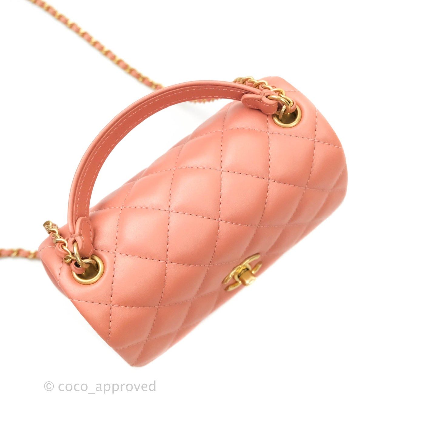 Chanel Day Trip Quilted Small Lambskin Pink Aged Gold Hardware