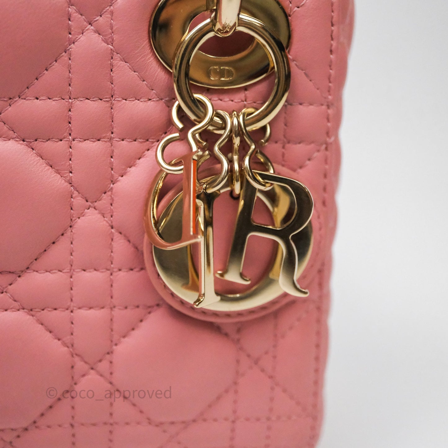 Christian Dior Mini Lady Dior My ABCDior Bag Pink Cannage Lambskin Gold Haardware