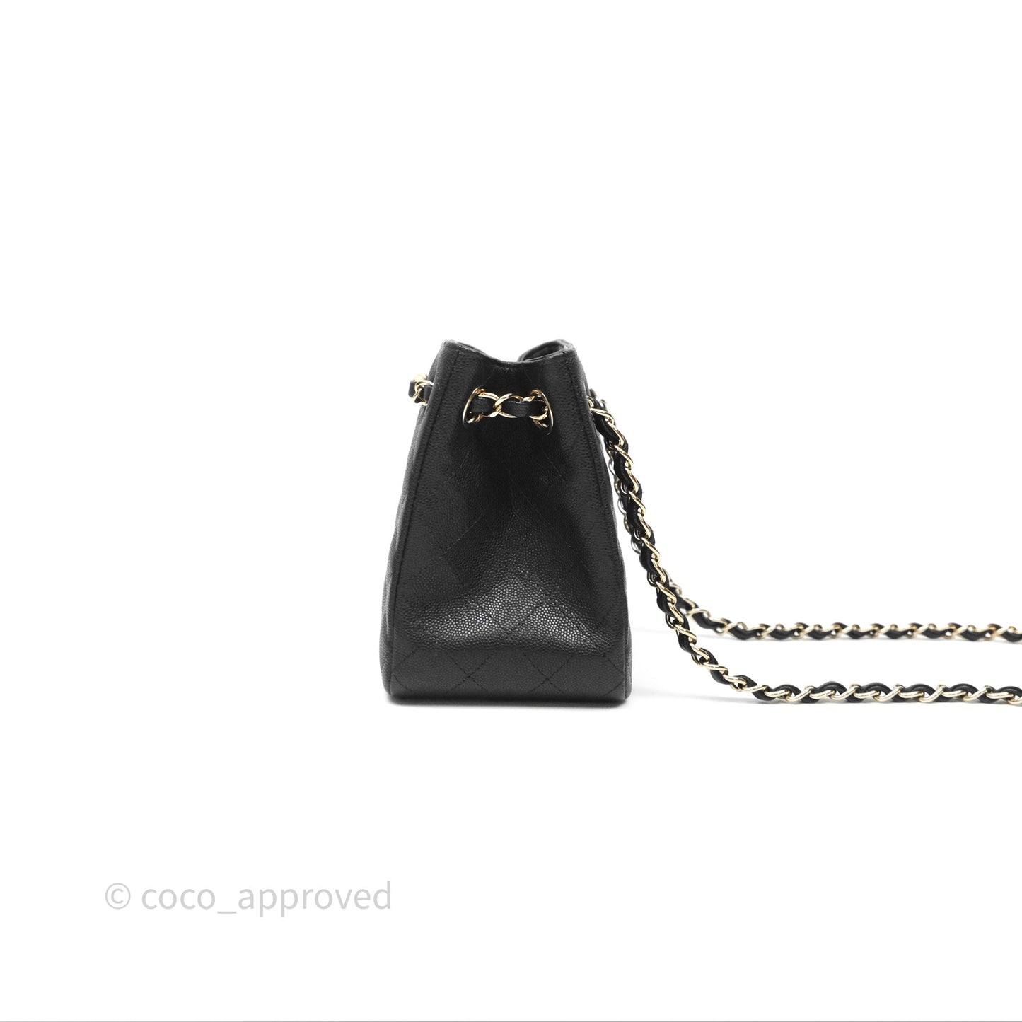 Chanel Mini Bucket Tote Black Caviar Gold Hardware 22S