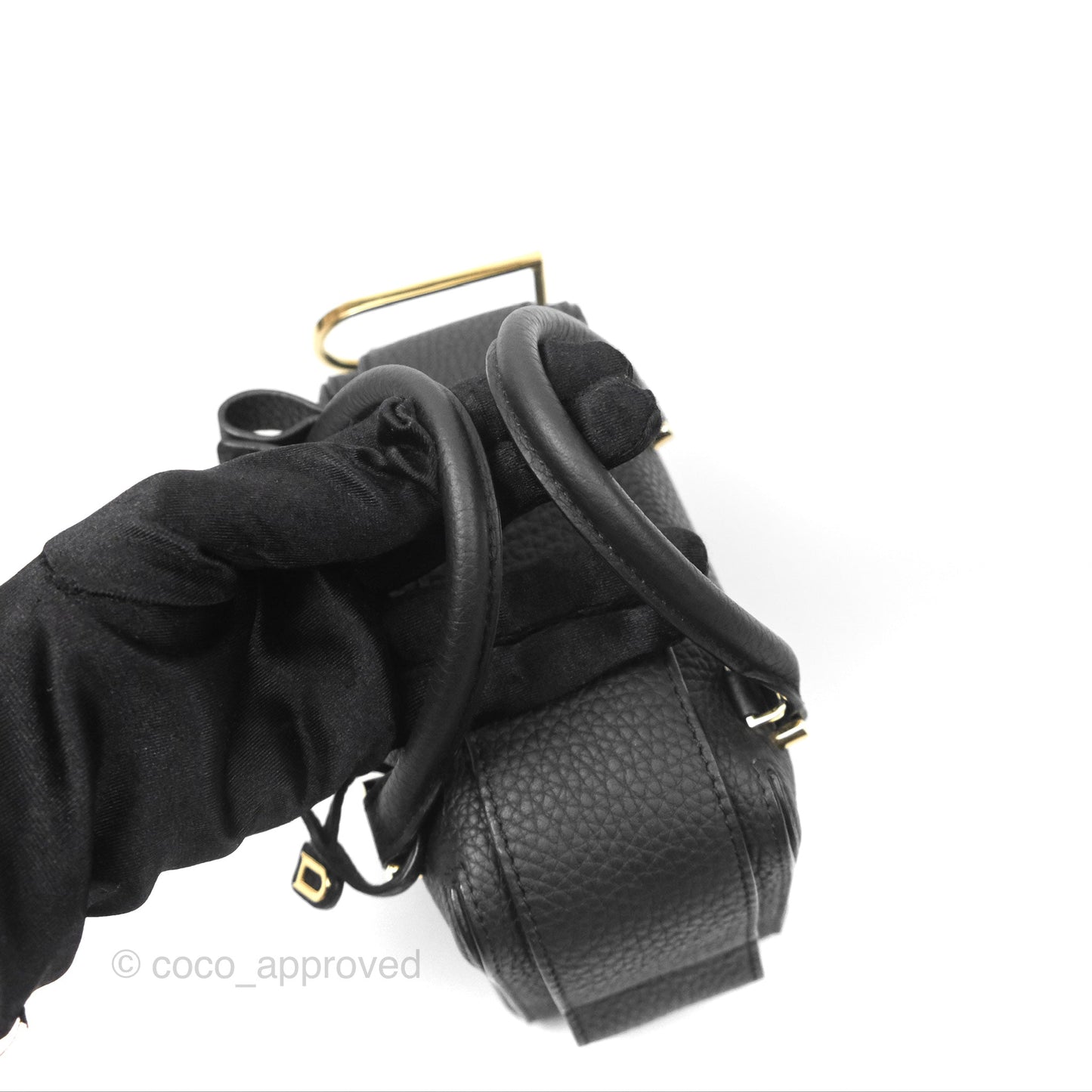 Delvaux Cool Box Nano Taurillon Soft Grained Calfskin Black Gold Hardware