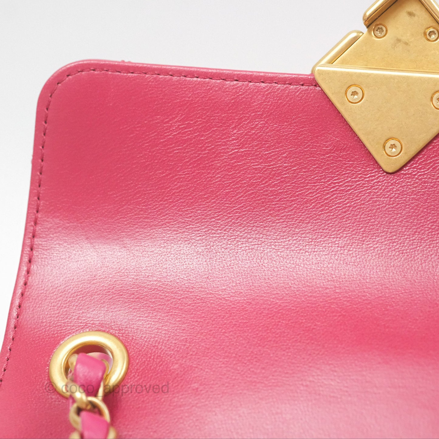 Chanel Diamond Lock CC Flap Bag Pink Lambskin Gold Hardware