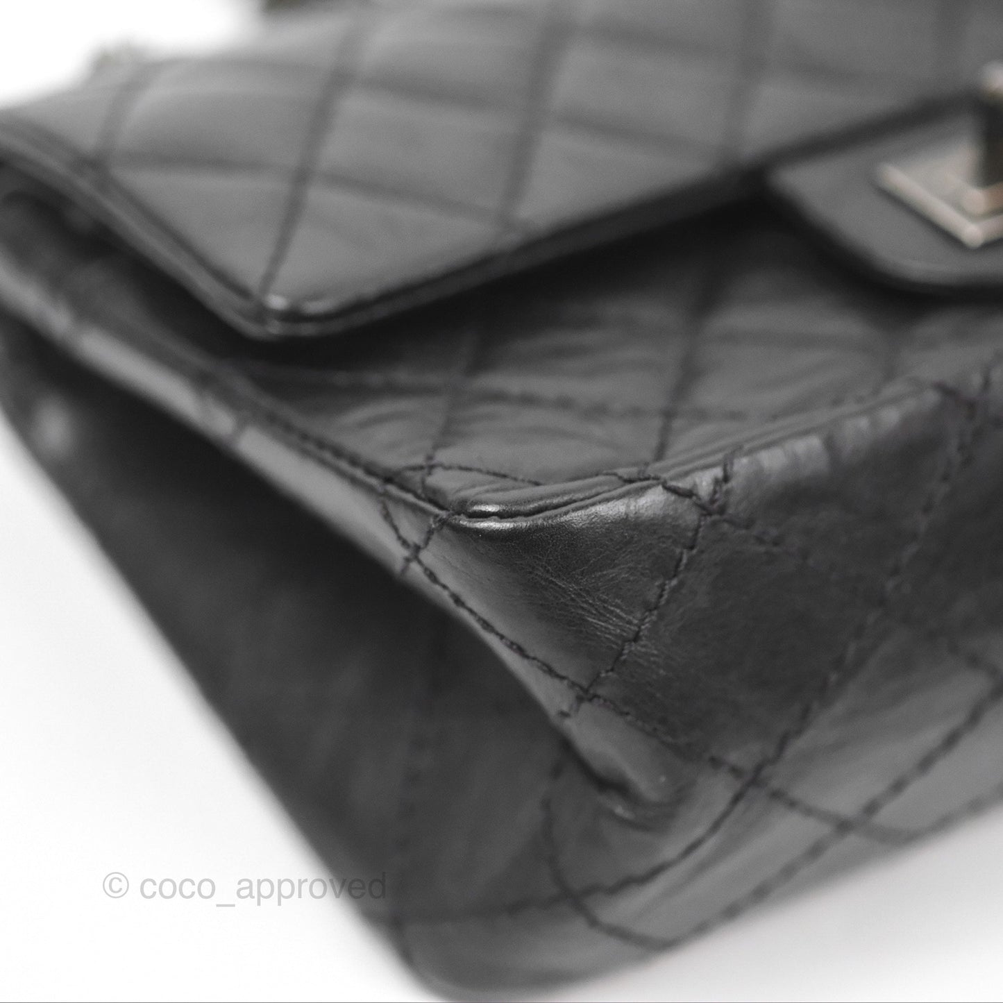 Chanel Mini Reissue 224 Black Aged Calfskin Ruthenium Hardware