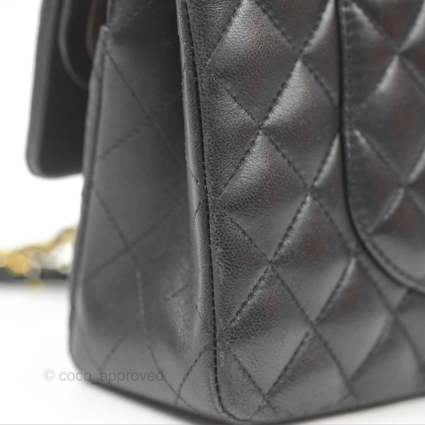 Chanel Classic M/L Medium Flap Quilted Black Lambskin Gold Hardware