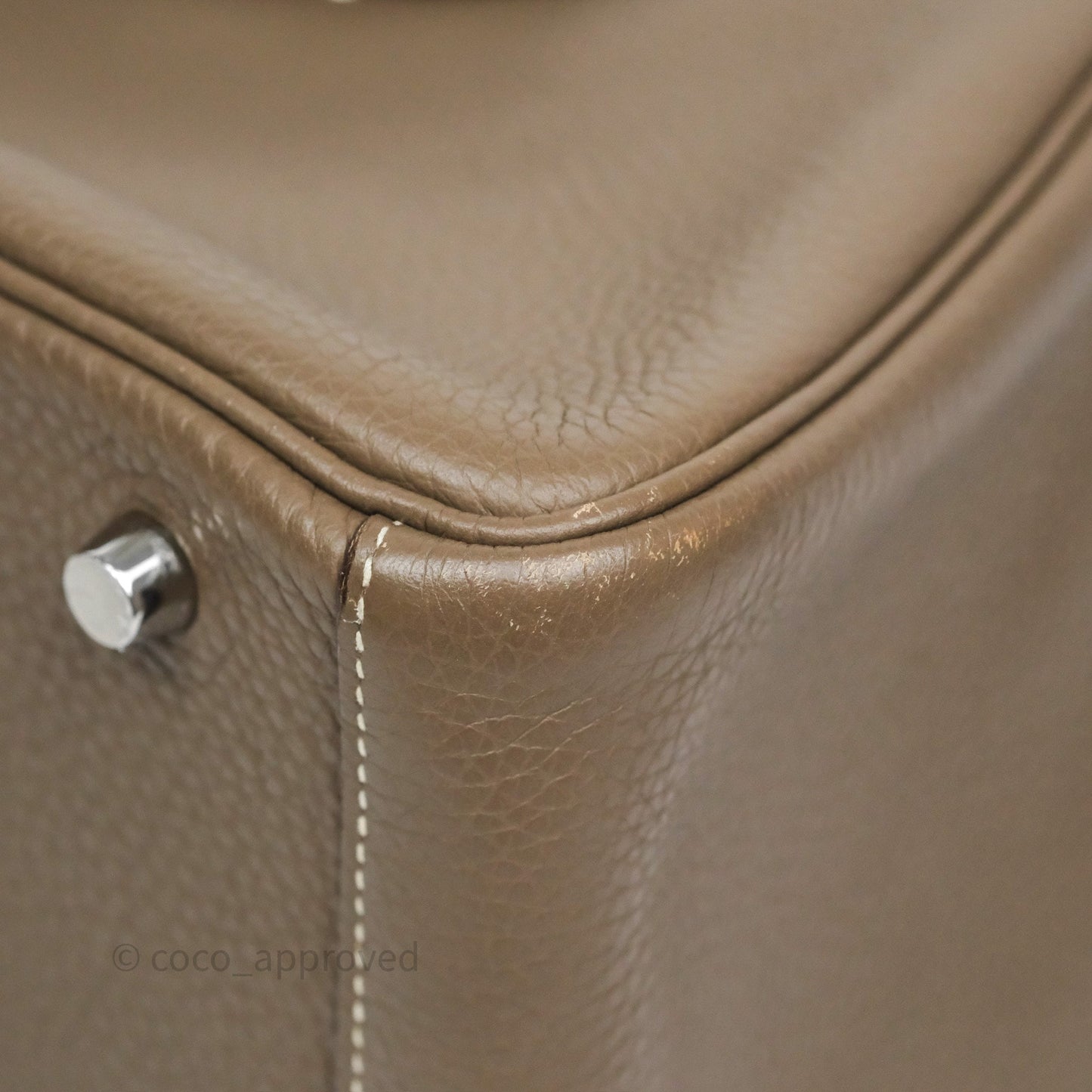 Hermès Lindy 30 Etoupe 18 Clemence Palladium Hardware