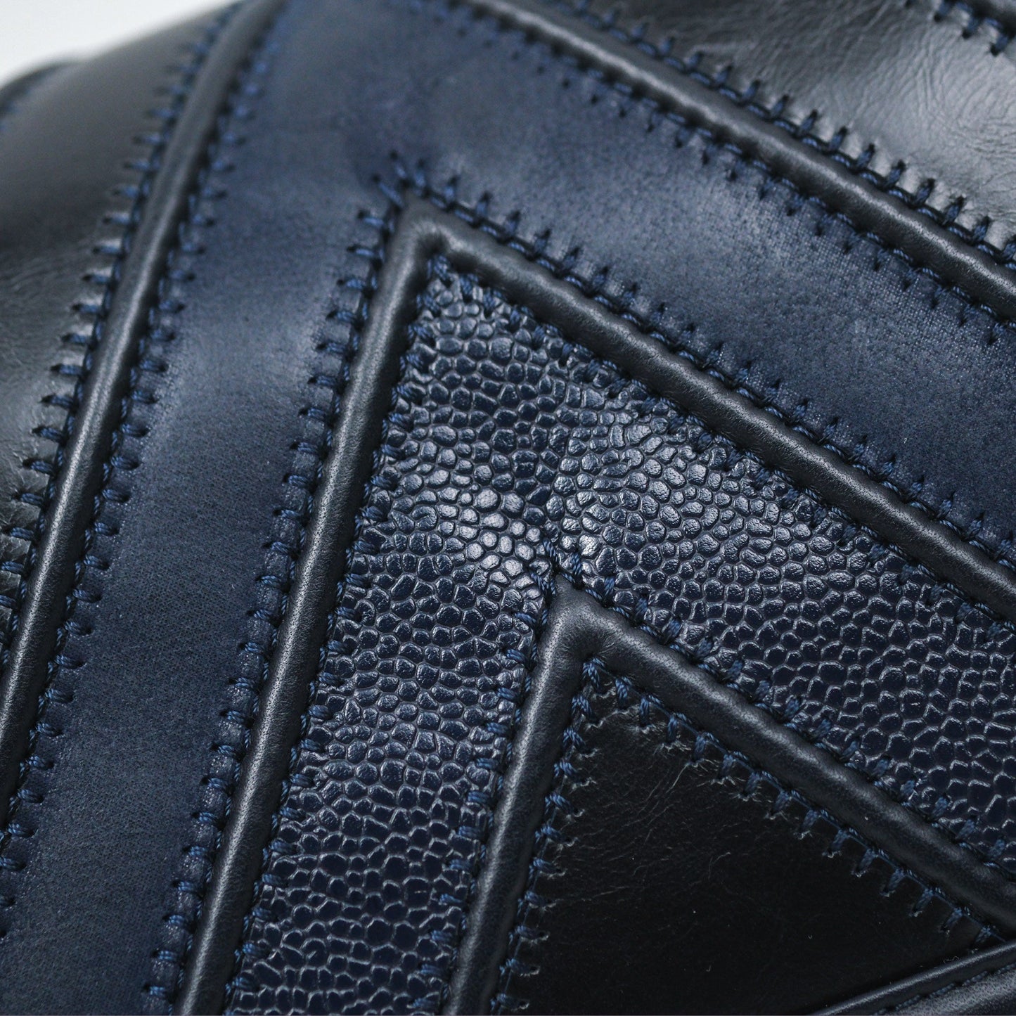Chanel Medium Boy Chevron Navy Caviar/ Calfskin/ Suede Aged Gold Hardware