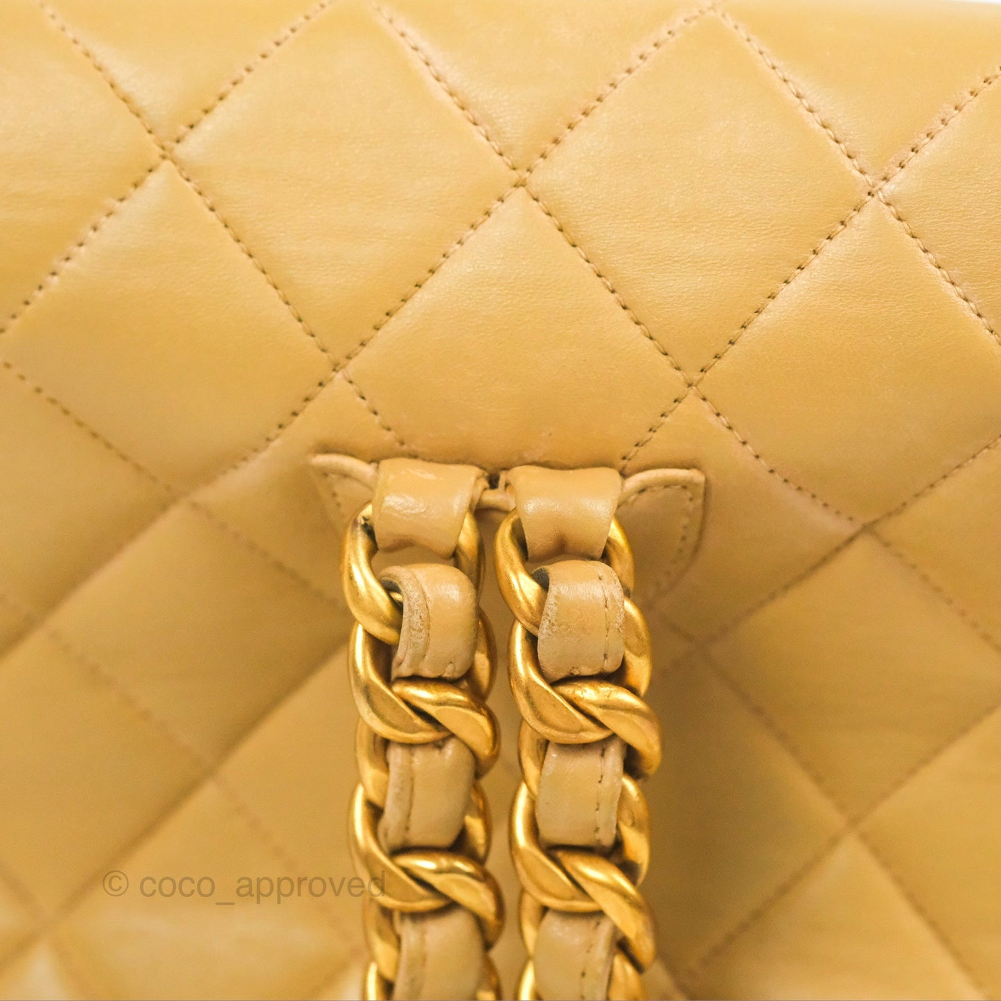 Chanel Vintage CC Duma Backpack Beige Lambskin 24K Gold Hardware