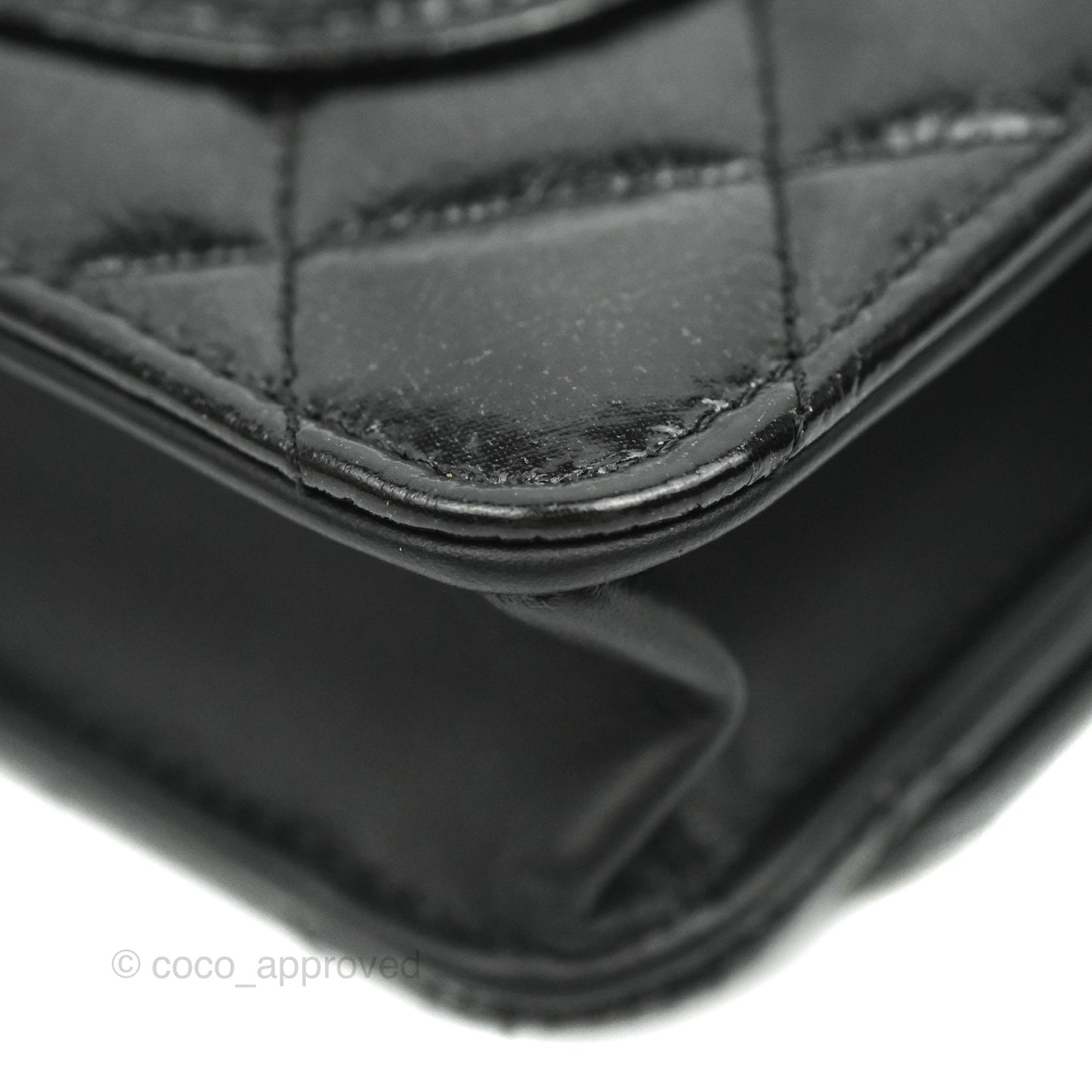 Chanel Quilted Reissue WOC Black Glazed Crumpled Calfskin Aged Gold Hardware