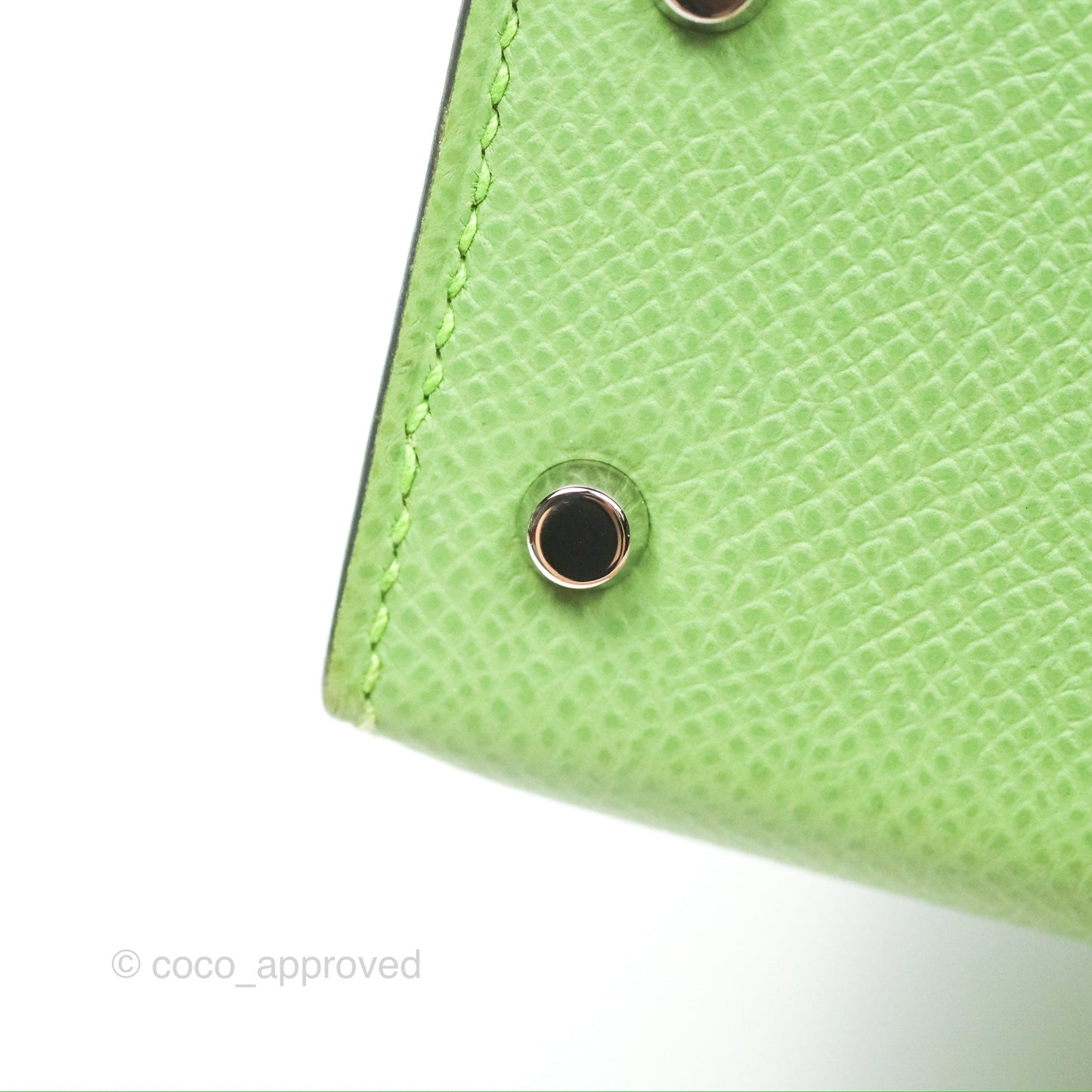 Hermès Mini Kelly II Vert Criquet Epsom Palladium Hardware