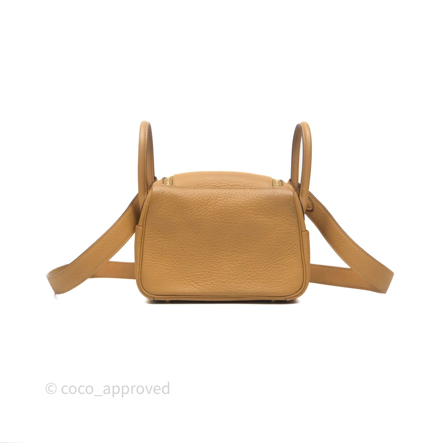Hermès Mini Lindy 20 Biscuit 4B Clemence Gold Hardware With Rodeo