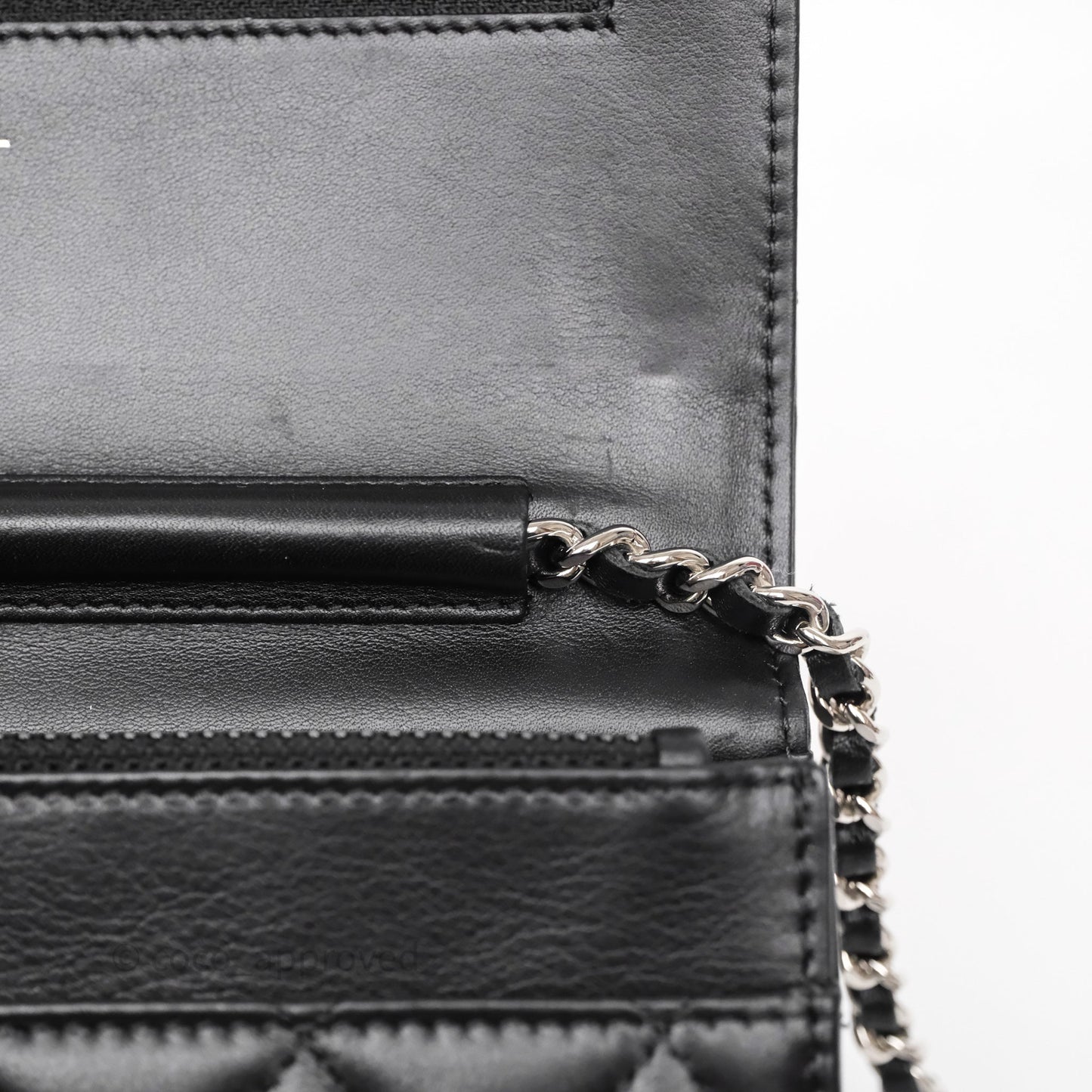Chanel Cambon Line Wallet On Chain Black Lambskin Bag Silver Hardware