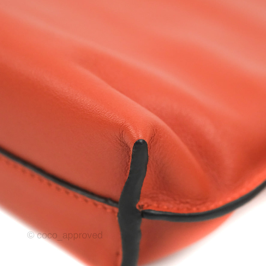 Loewe Nano Flamenco Clutch with Chain Vermillion Calfskin